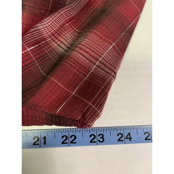 WRANGLER Wrancher Women’s Button Up Red Silver Plaid L Western Cowgirl Rodeo - Picture 10 of 11